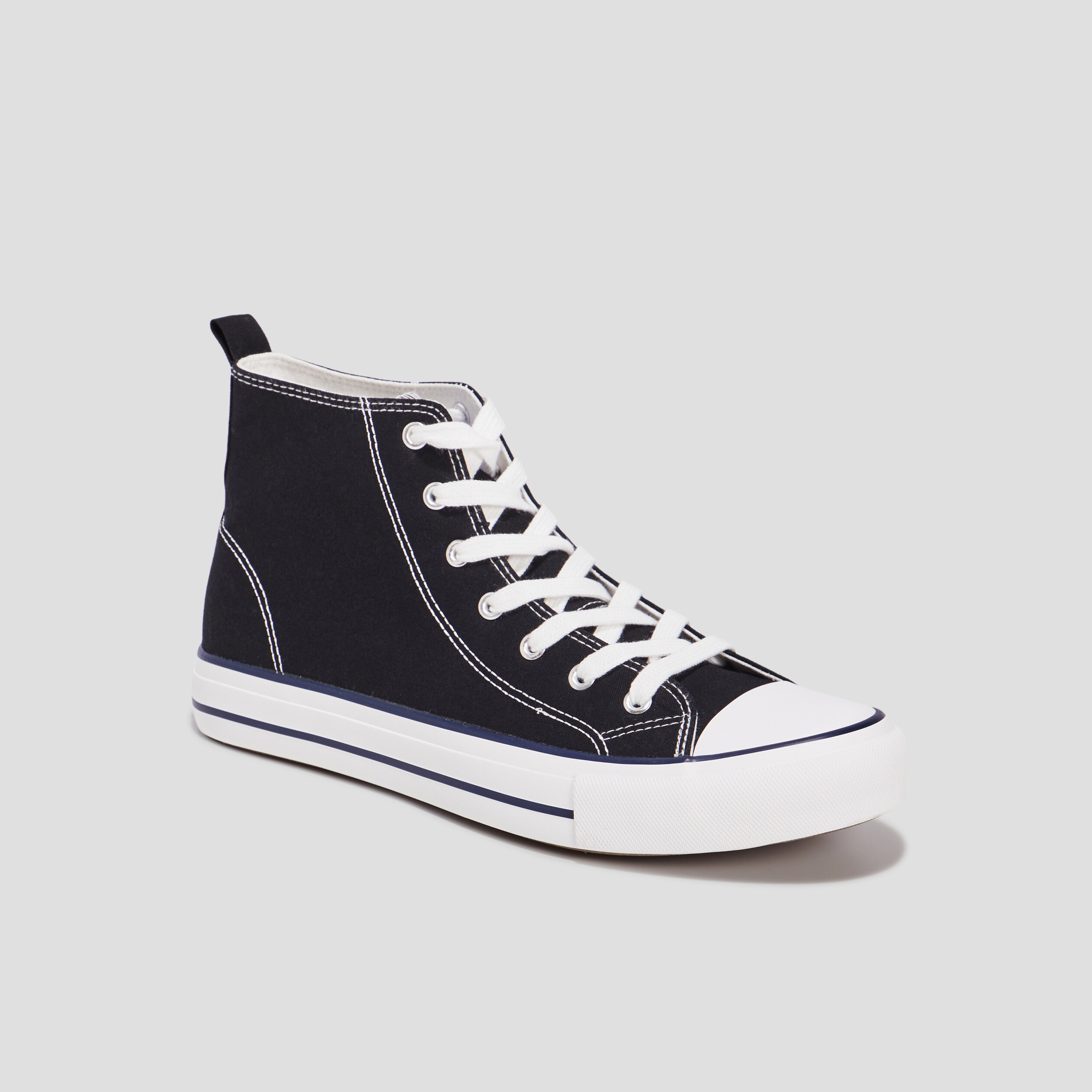 Baskets montantes en toile Creeks noir homme | La Halle