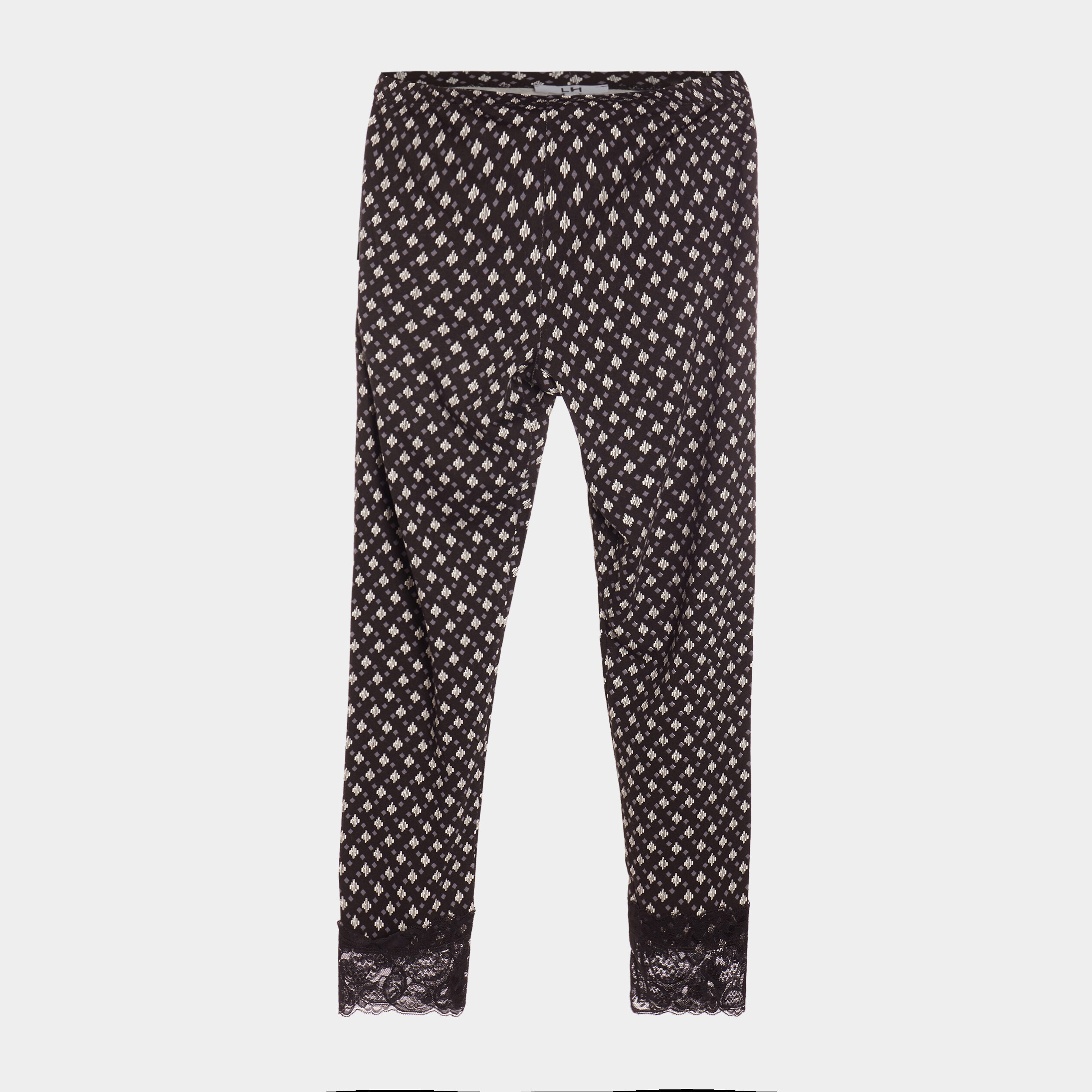 Legging 7 8ème avec dentelle noir femme | La Halle