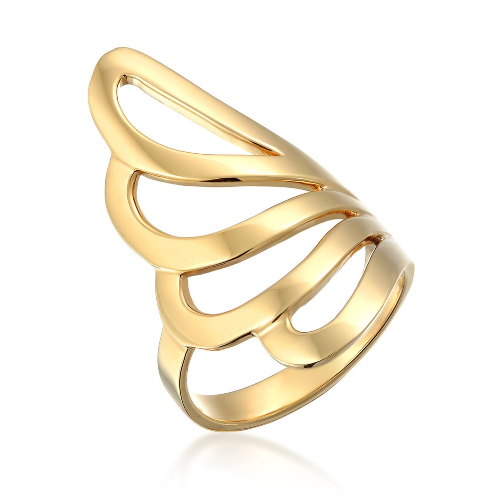 Nenalina Nenalina Bague Femmes déclaration basique vague géo en argent sterling 925 Bague