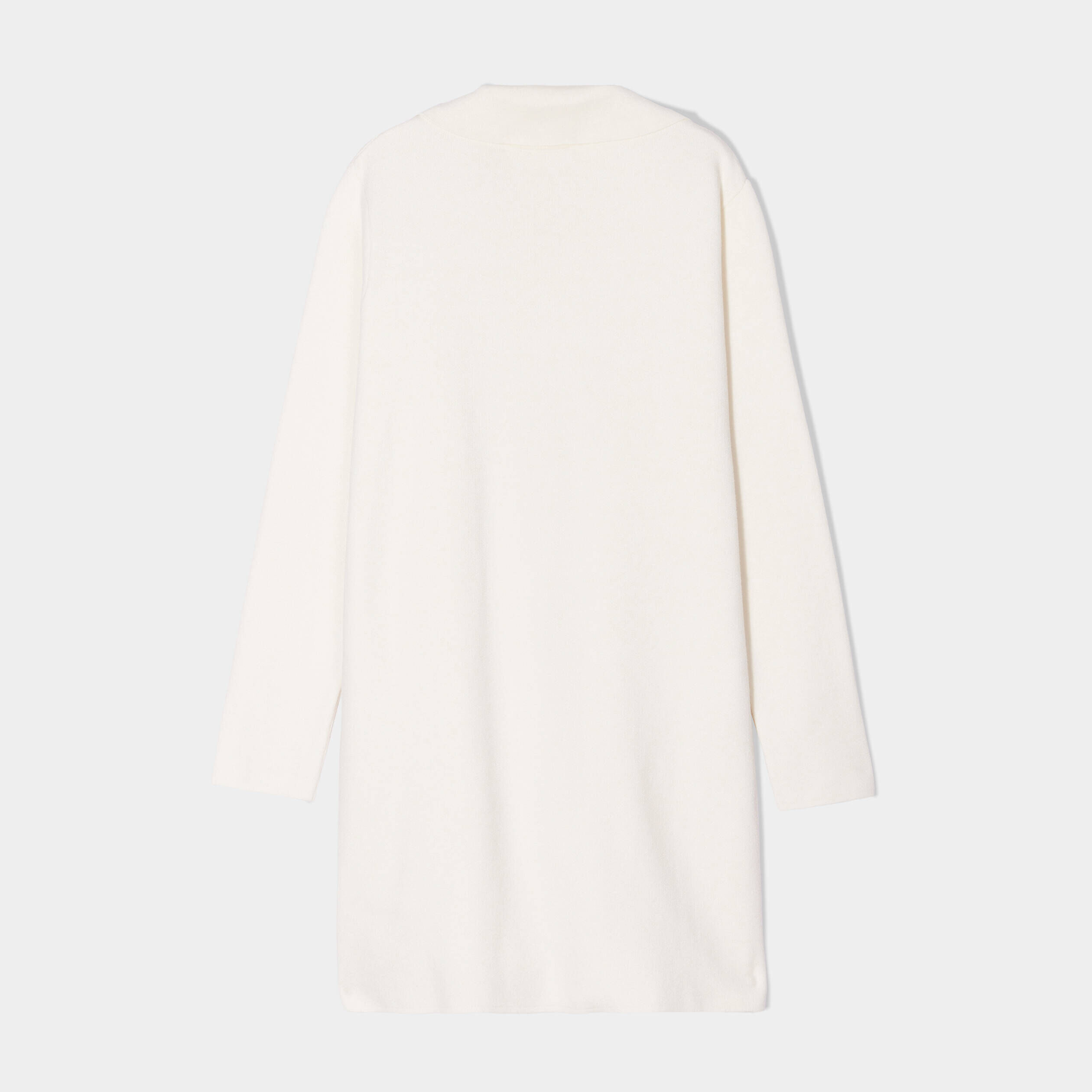 Manteau long col cranté à revers ecru femme | Cache Cache