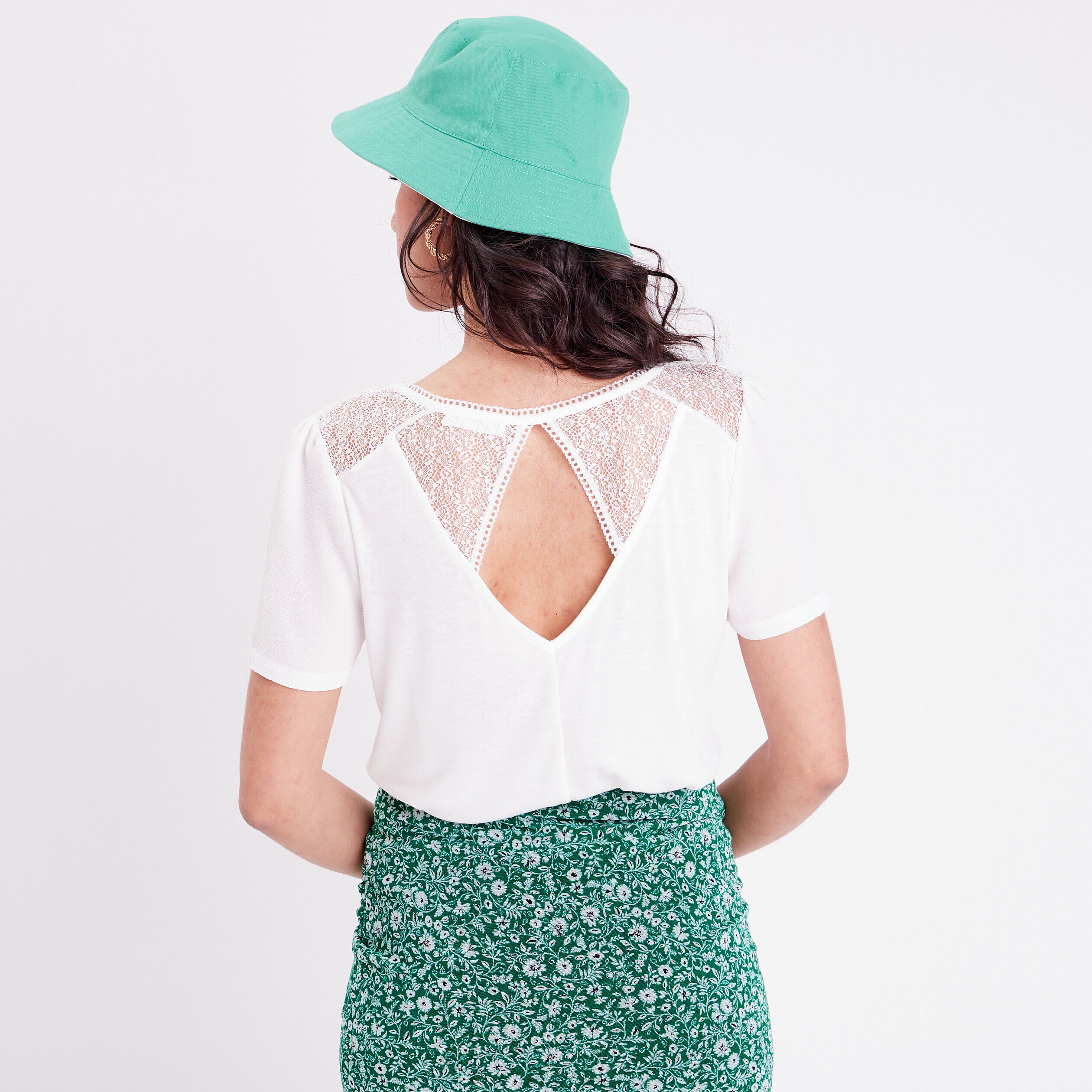 T-shirt manches courtes ecru femme | Cache Cache