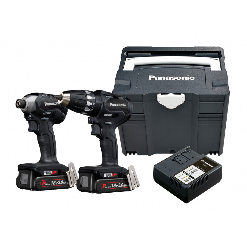 Kombinovaná sada Panasonic EYC231PN2G akumulátorová vŕtačka EY74A3 a rázový uťahovák EY76A1 18 V 3,0 Ah Li-ion v systaineri