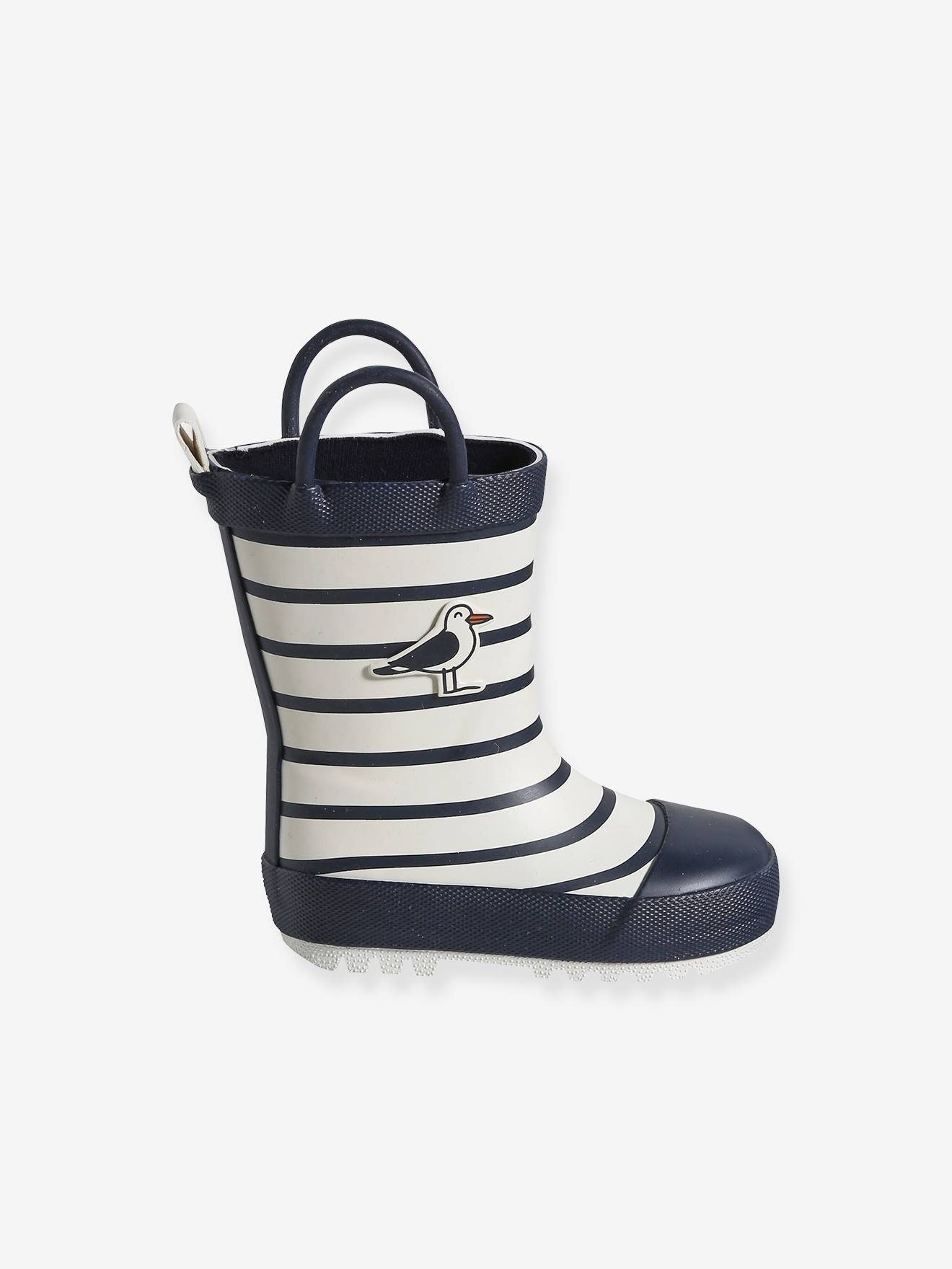 Vertbaudet Baby Gummistiefel mit Anziehtrick - marine gestreift