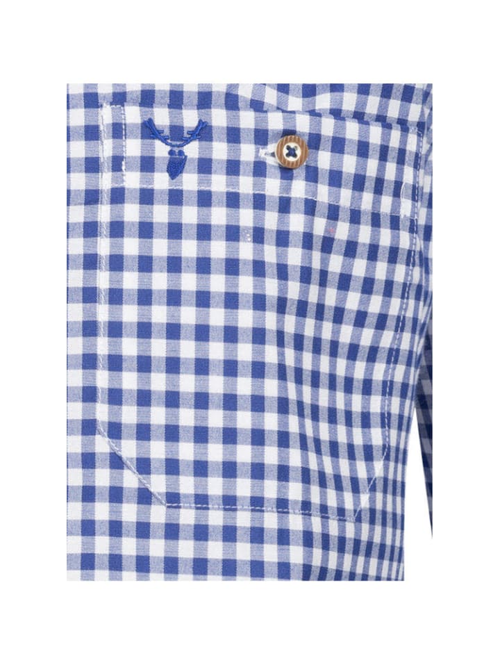 Nübler Trachtenhemd Langarm Sepp in Blau günstig kaufen