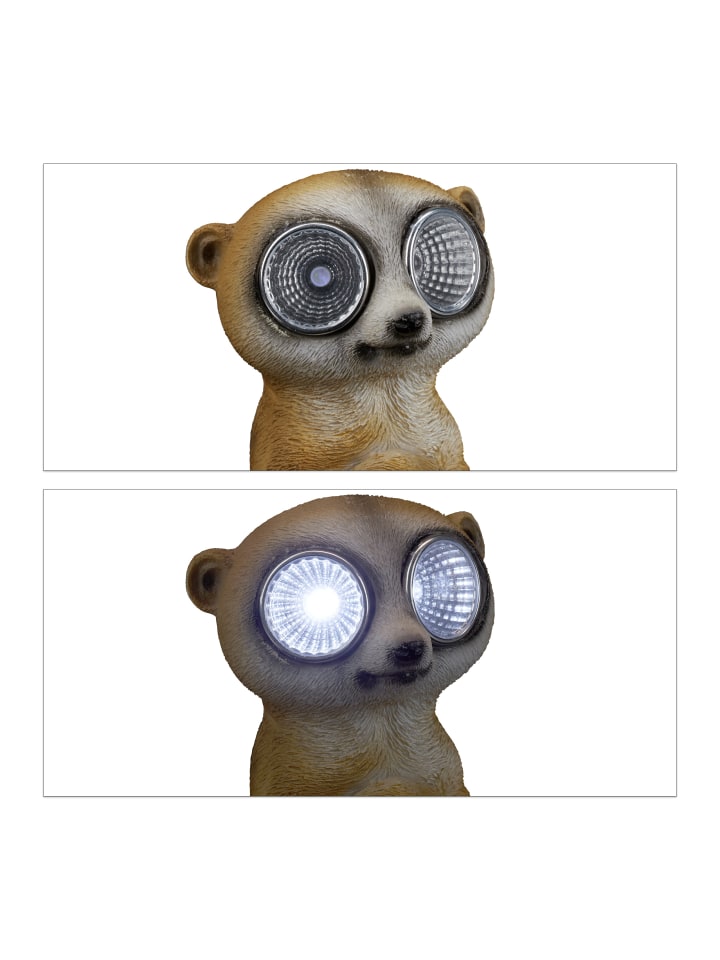 relaxdays LED Gartenfigur Erdmännchen in Beige günstig kaufen onesize