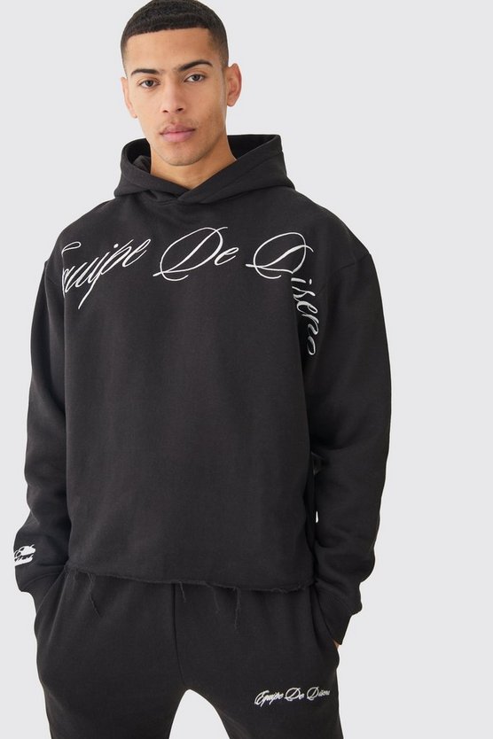 Kastiger Oversize Trainingsanzug mit Stickerei