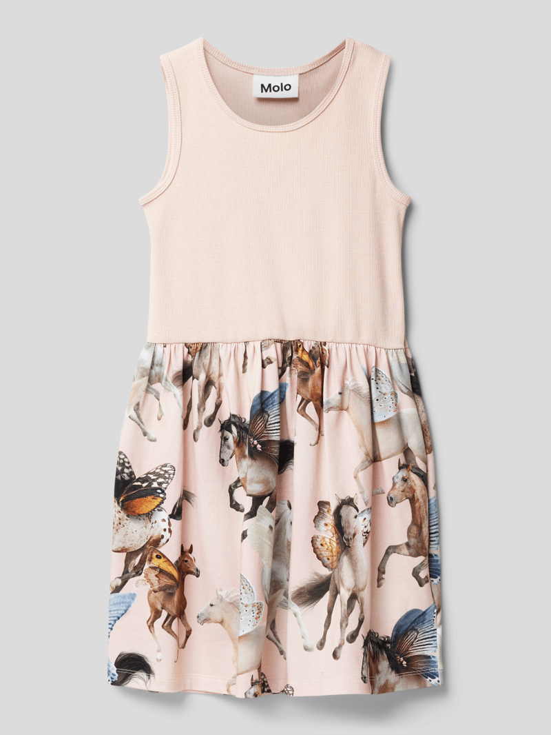 Kleid mit Motiv-Print Modell 'Colleen' in rosa