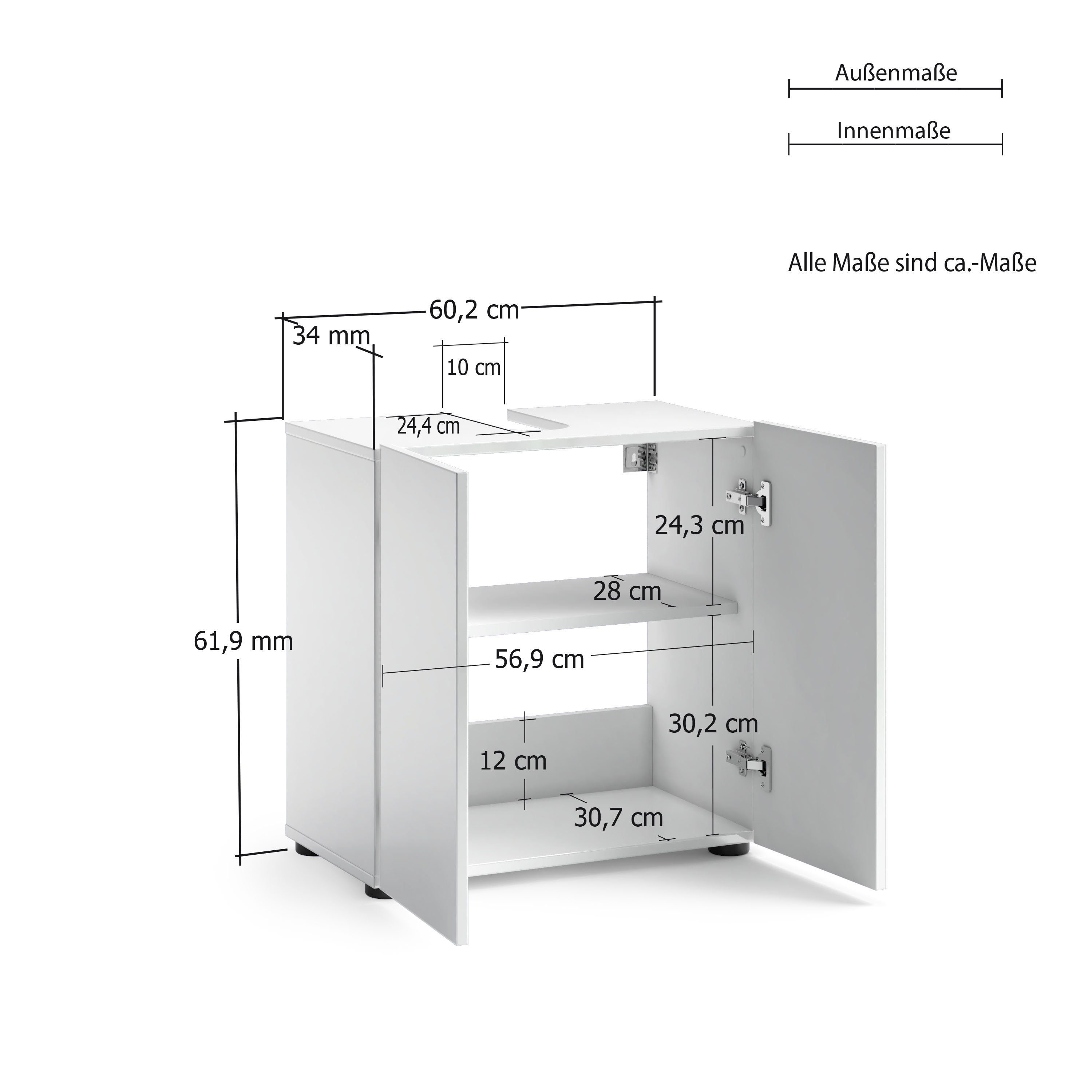INOSIGN Waschbeckenschrank Mister Breite 60 cm