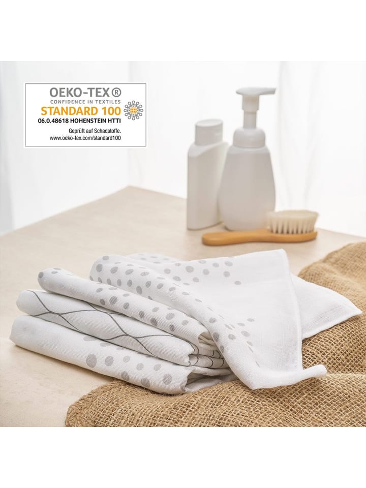Makian Mullwindel / Mulltuch 3er Pack 80 x 80 cm - Modern in weiss,grau günstig kaufen onesize