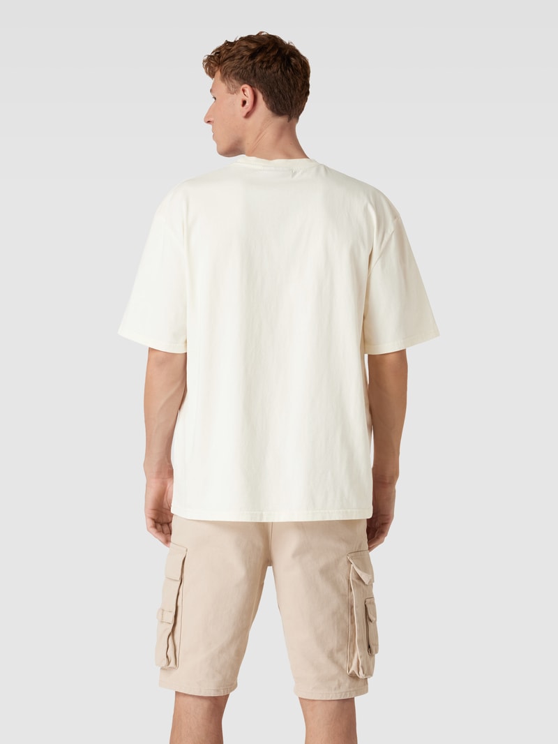Oversized T-Shirt aus Baumwolle mit Label-Detail Modell 'Kirk' in sand