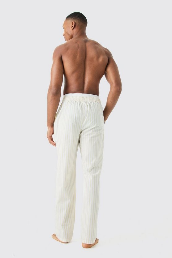 Gestreifte Loungewear-Hose mit doppeltem Bund