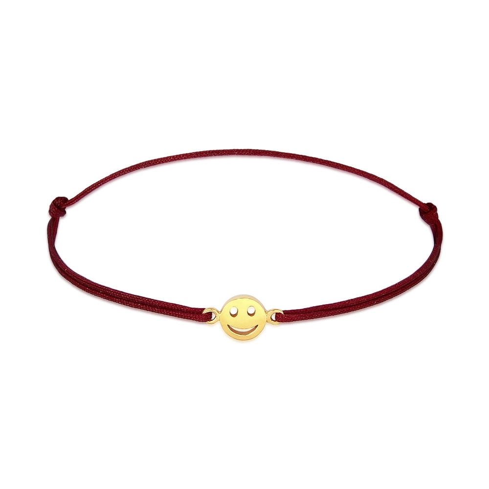 Elli Elli Bracelet Femmes symbole emoji avec nylon rouge en argent sterling 925 plaqué Bracelet