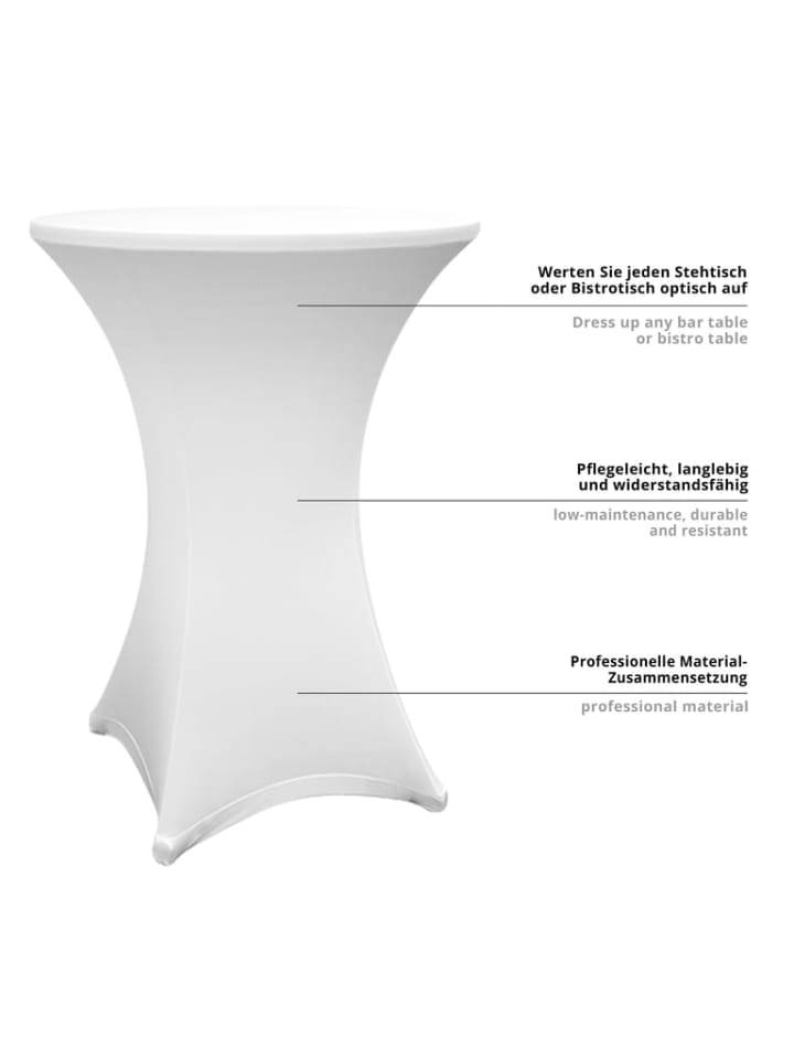 Lumaland Stehtischhusse Tisch Husse abwischbar stretch schnelltrocknend Ø 80-85cm günstig kaufen onesize