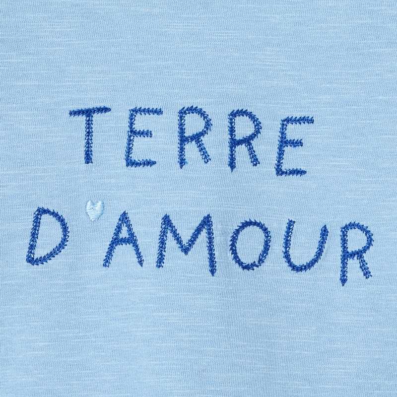 T-shirt à message brodé turquoise bébé garçon Absorba
