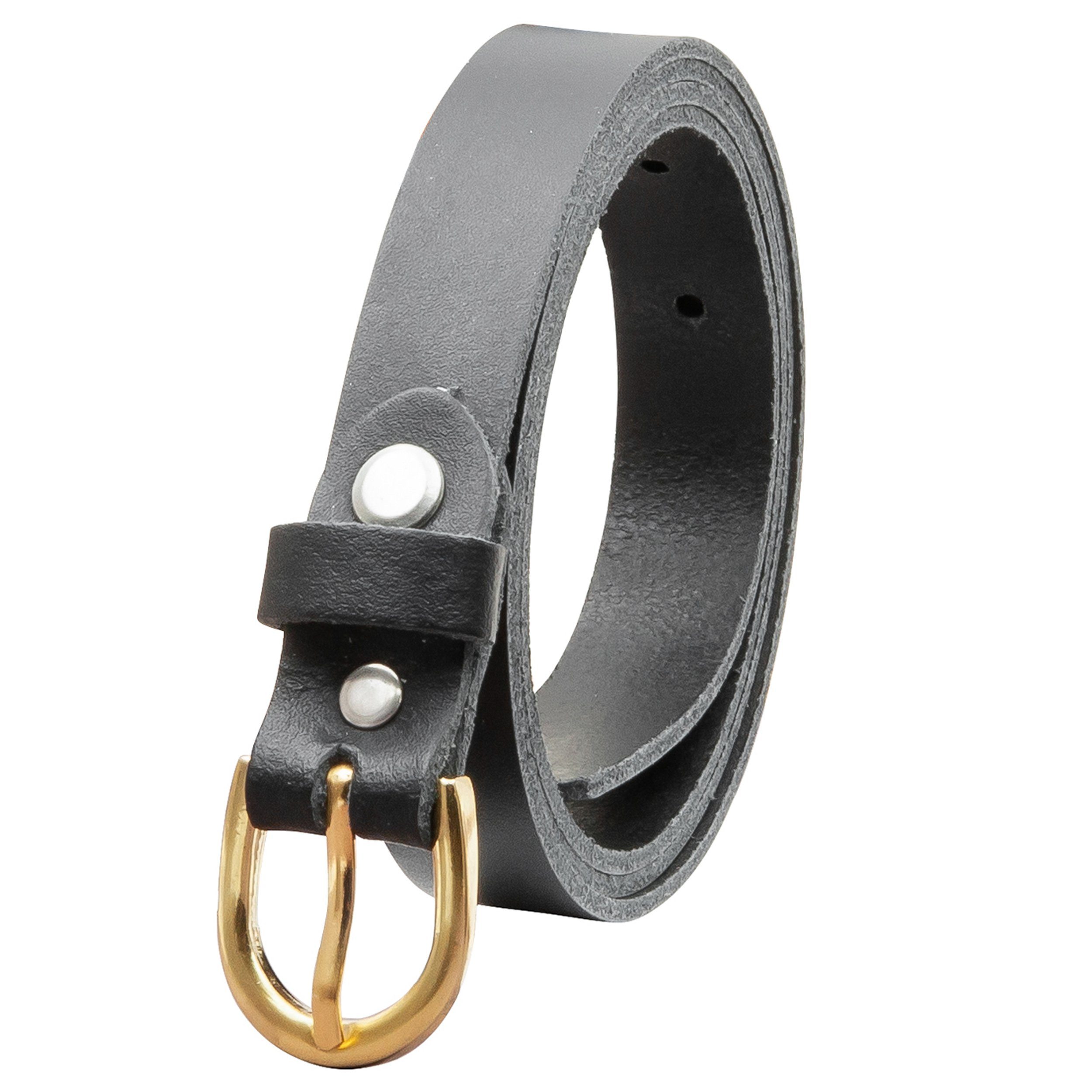 COLOGNEBELT Ledergürtel A10-SL 2 cm breit Damengürtel in Schwarz auch als Hüftgürtel & Taillengürtel, echtes Leder
