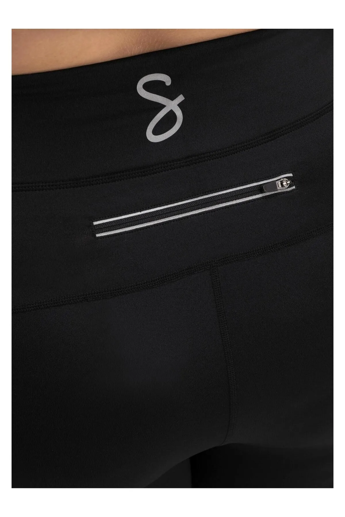 Sheego  Sport-Leggings - Schwarz - Mittlerer Bund