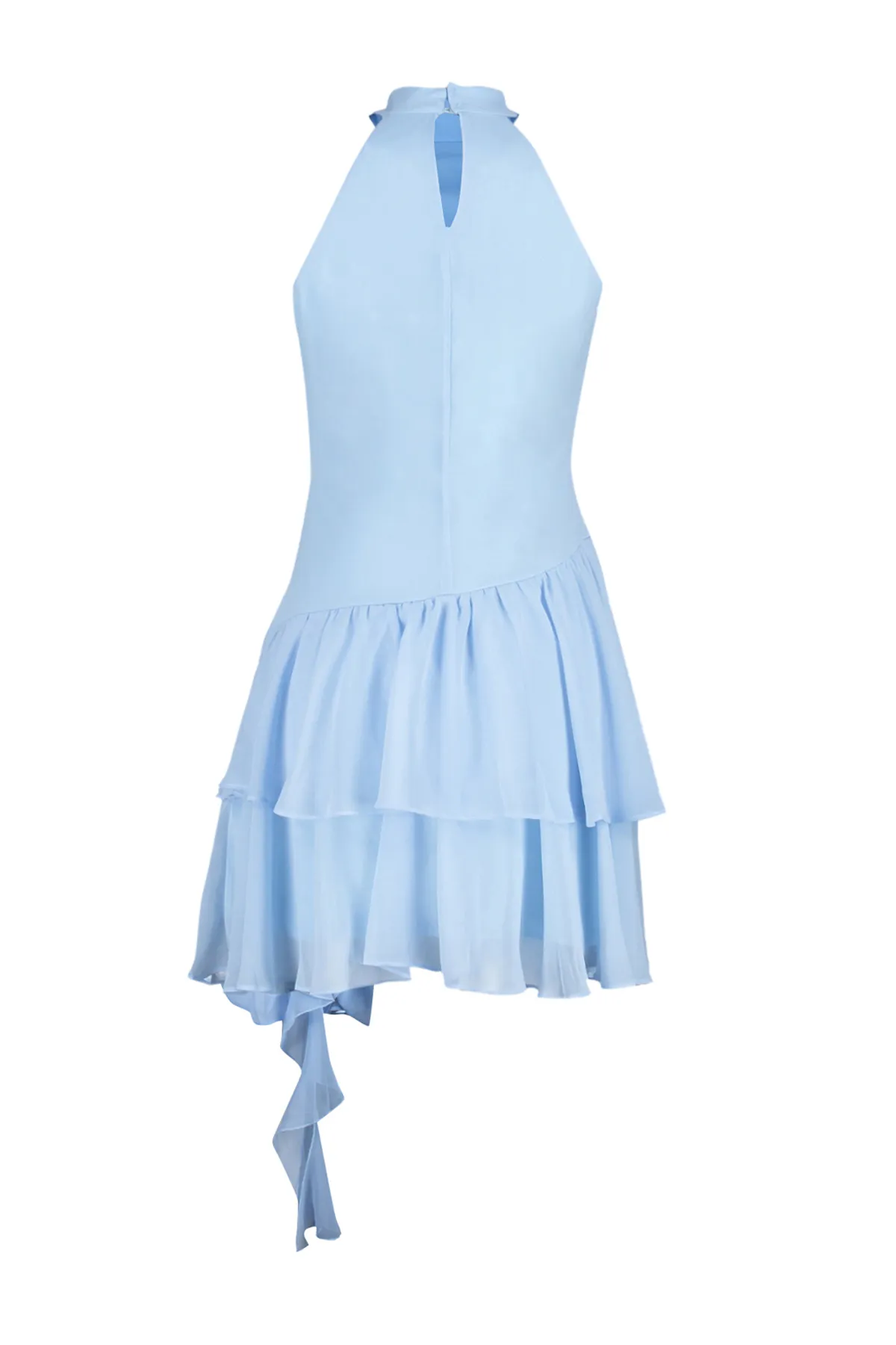 Trendyol Collection  Hellblaues, stilvolles Damenkleid mit Rüschen