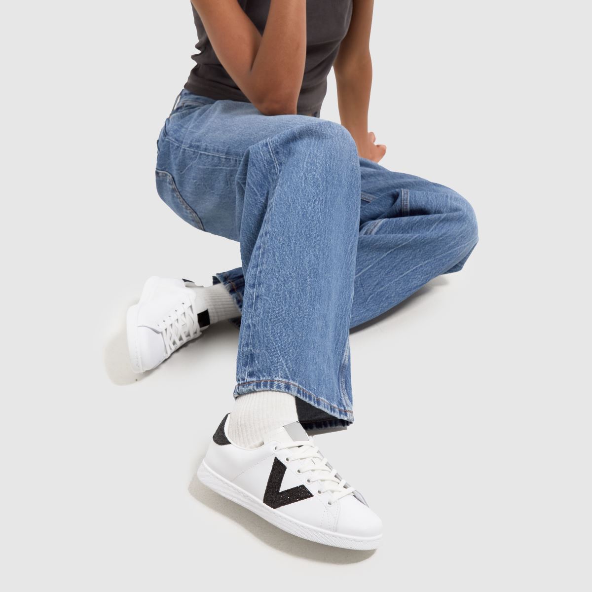 Victoria Tenis Glitter Sneakers i vitt och svart
