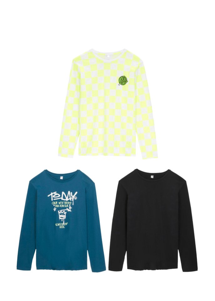 Jungen Langarmshirt (3er Pack)