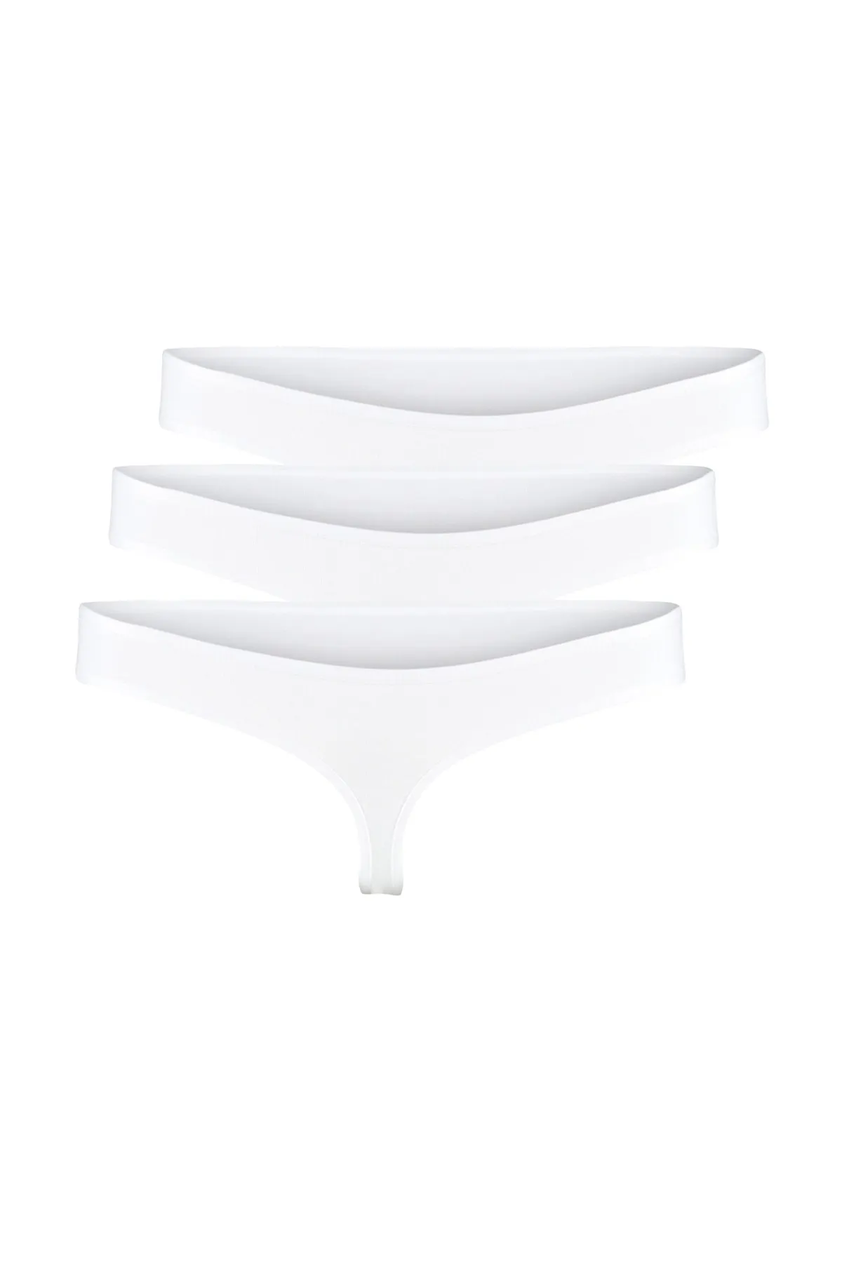 Trendyol Collection  Weiße Baumwoll-Tanga-Strickhöschen im 3er-Pack THMSS21KU0135