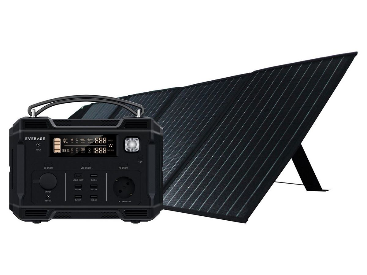 EveBase Move 500 Powerstation mit Go 120 Solar Panel