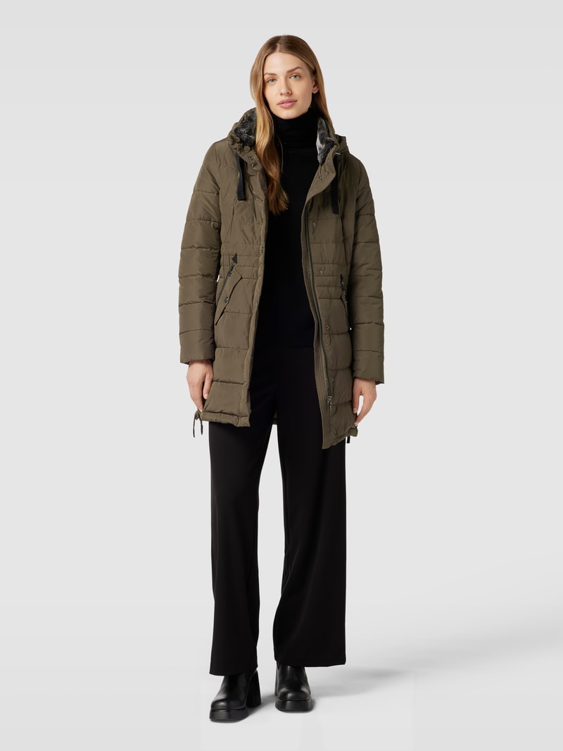 Steppjacke mit abnehmbarer Kapuze in khaki