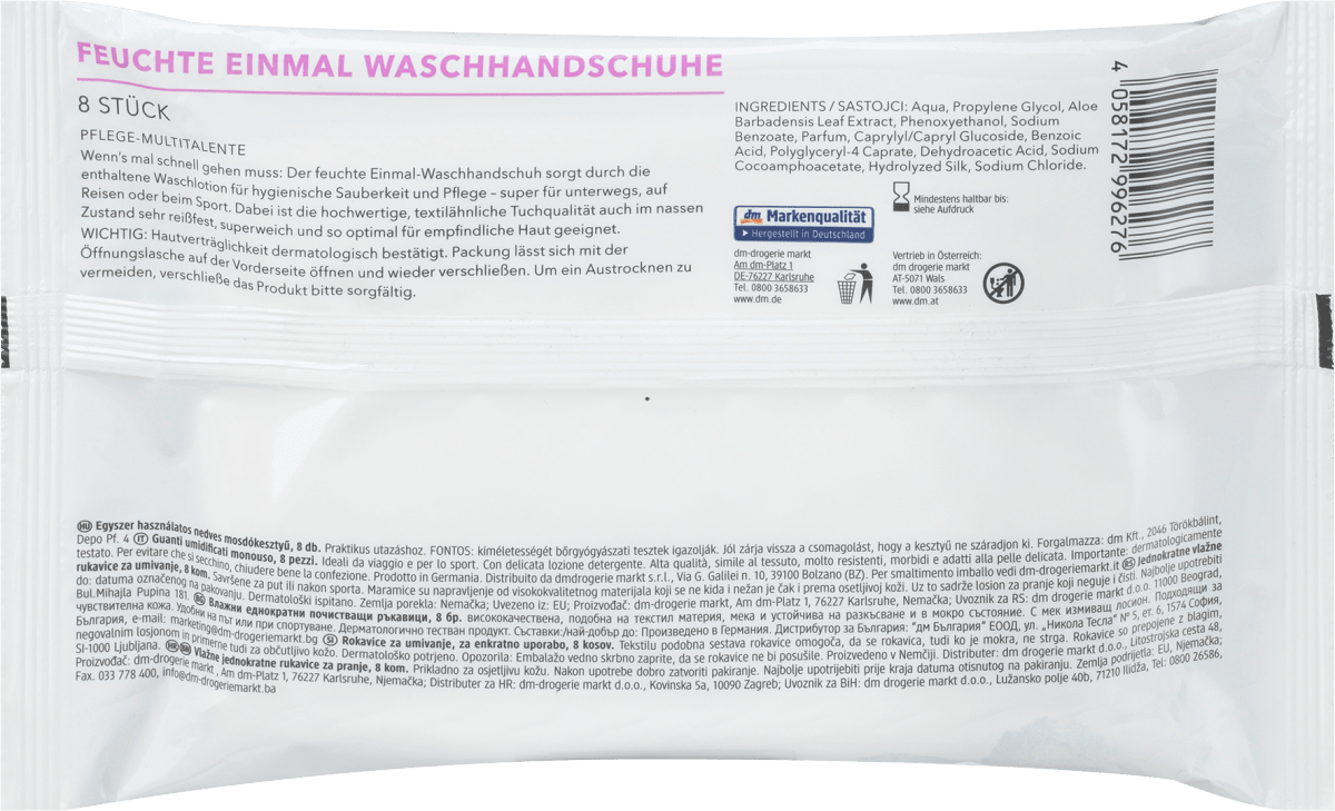 Waschhandschuhe Einmal feucht, 8 St