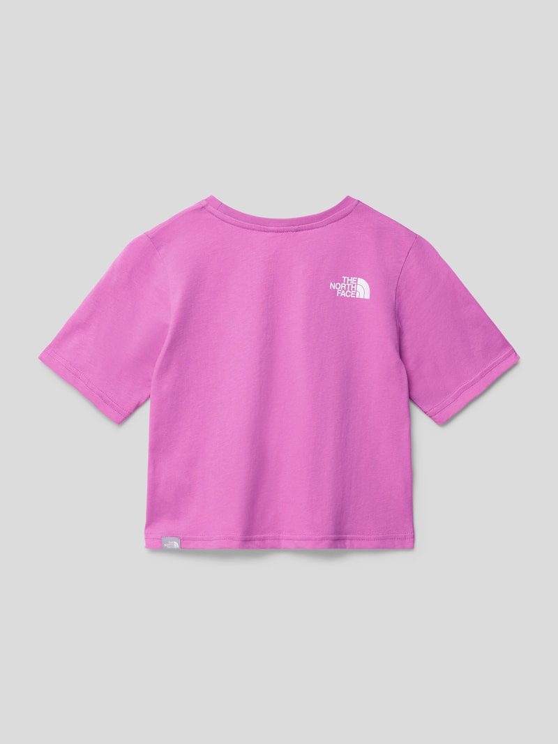 T-Shirt mit Label-Print in pink