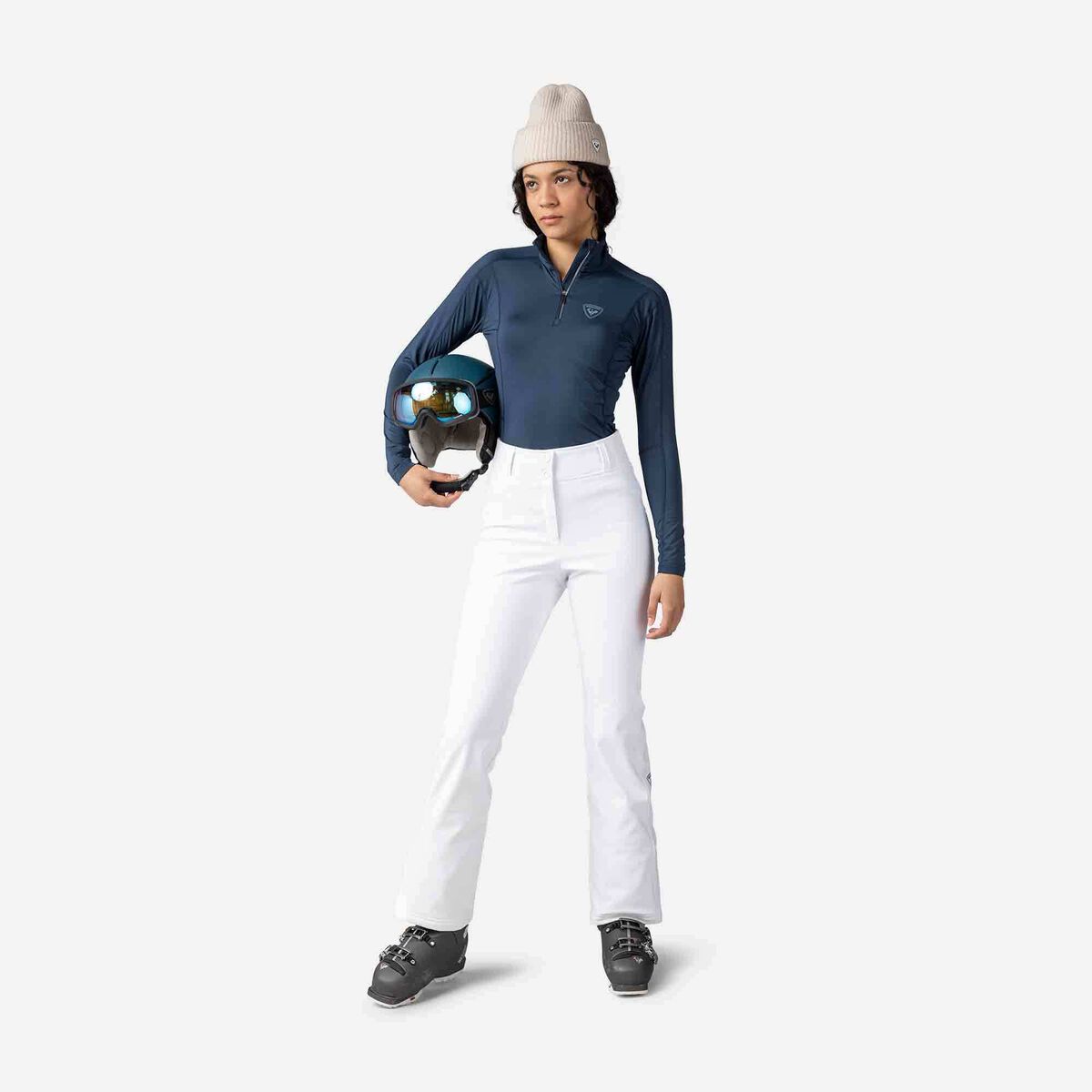 Damenoberteil Baselayer Classique mit halbem Reißverschluss