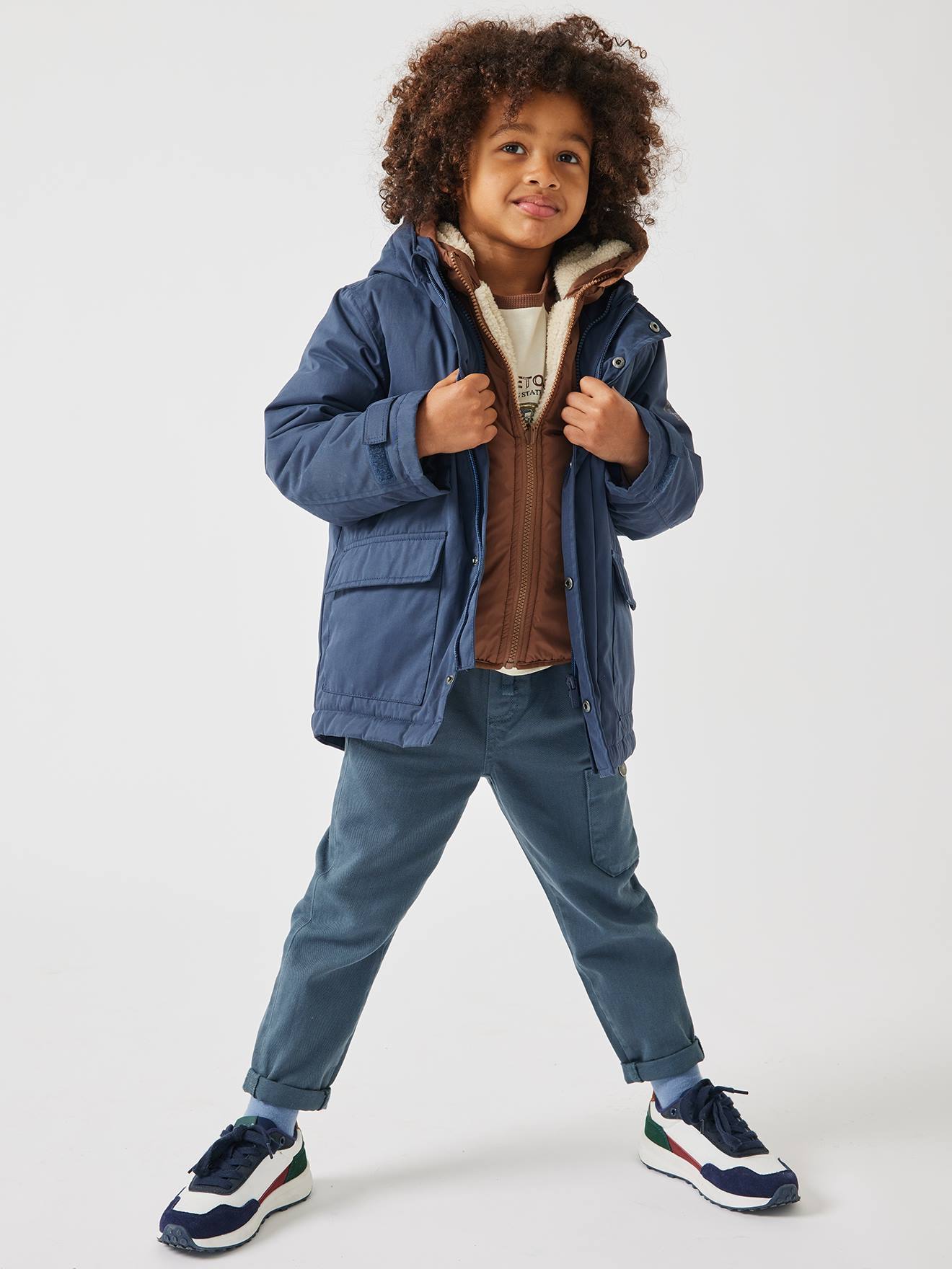 Parka 3 en 1 garçon avec blouson amovible bleu électrique