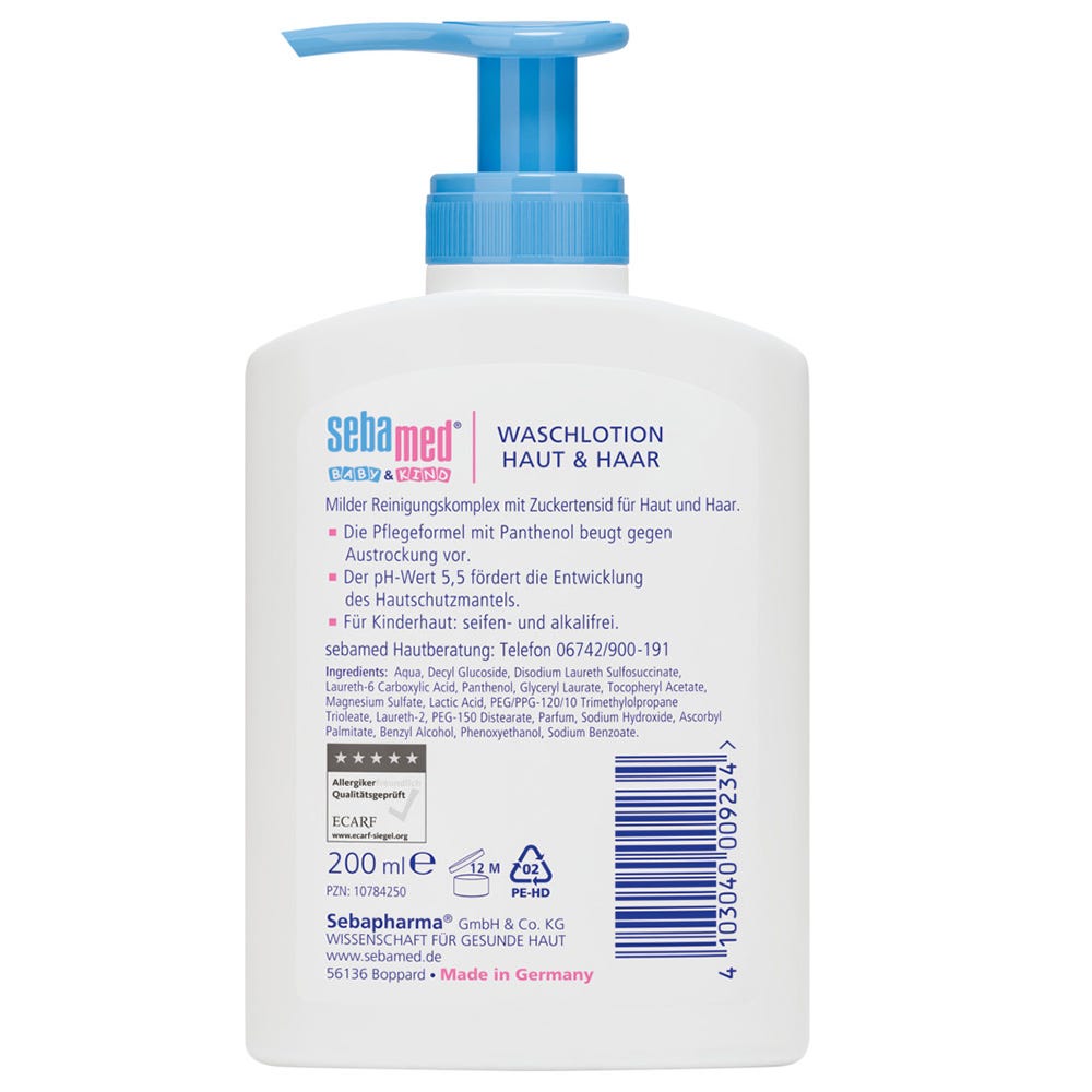 sebamed Baby&Kind Waschlotion für Haut und Haar 200 ml
