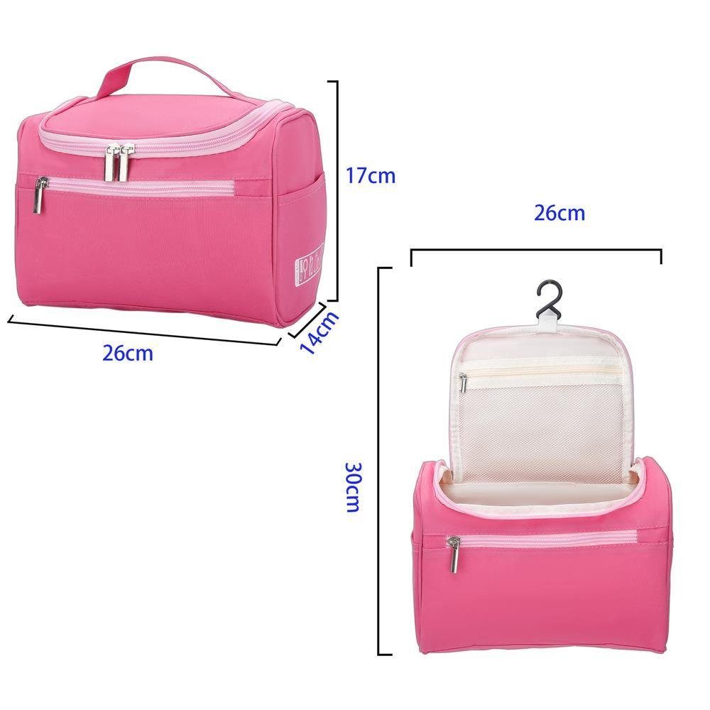 Intirilife Kosmetiktasche (Tragbare Kosmetiktasche in PINK), Koffer Kulturbeutel mit Tragegriff