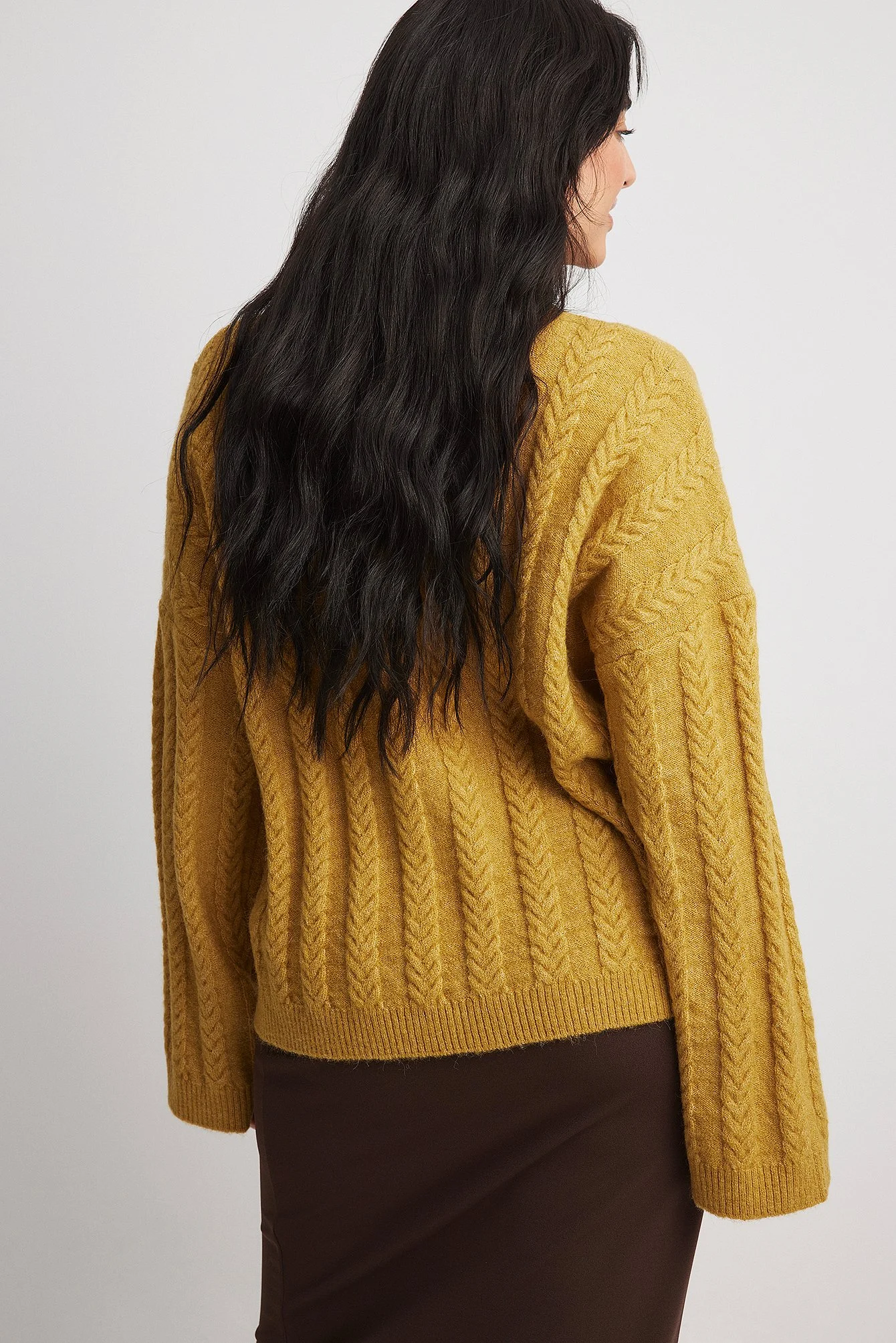 Oversize-Strickpullover mit Zopfmuster