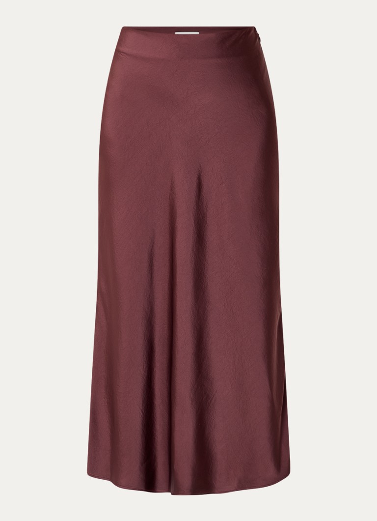 Fustă midi din satin cu talie înaltă Claudie Pierlot Sapine