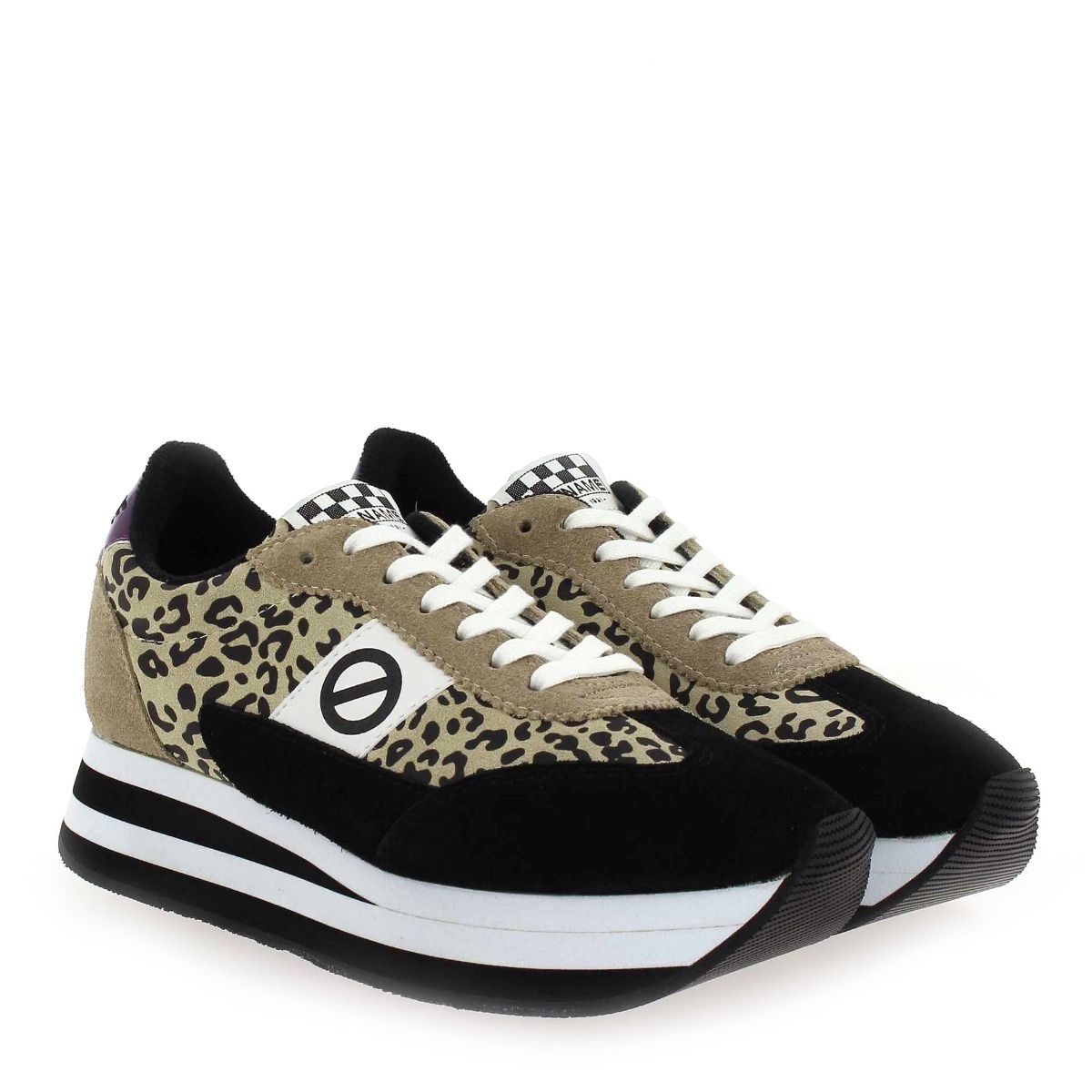 No Name  FLEX M JOGGER SUEDE LEO - Noir Beige