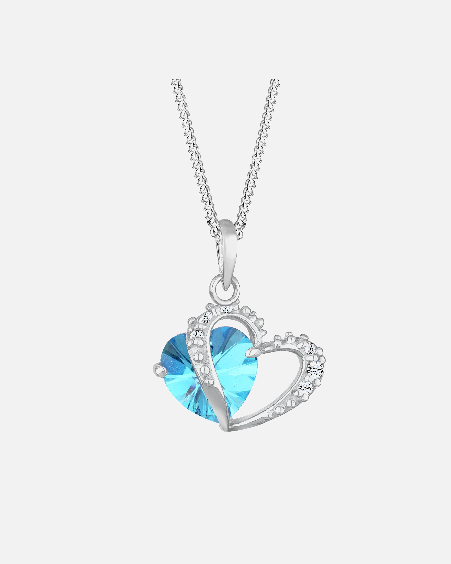 Elli Women's Heart Pendant with Crystals in 925 Sterling Silver, 45 cm Long