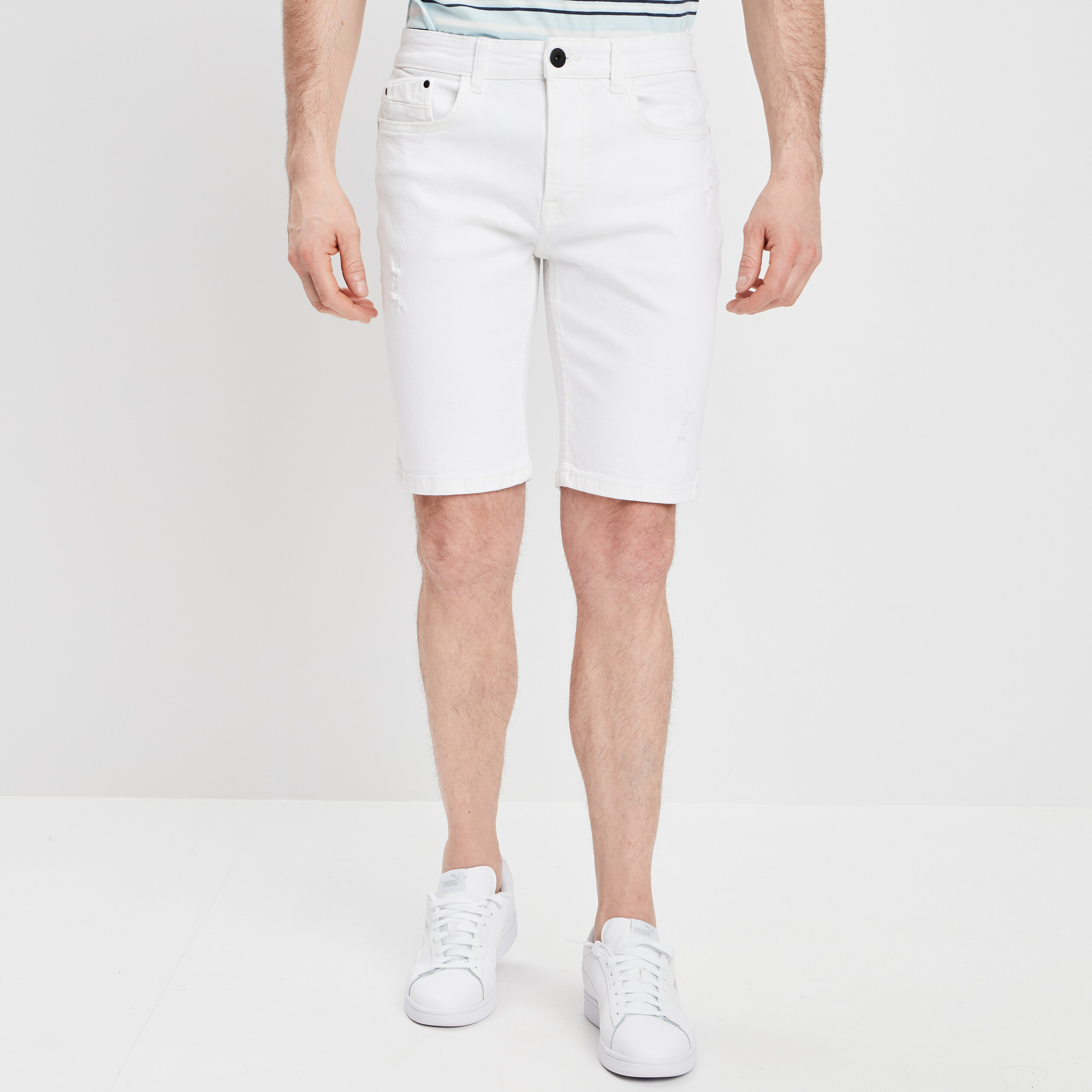 Bermuda straight blanc homme | La Halle
