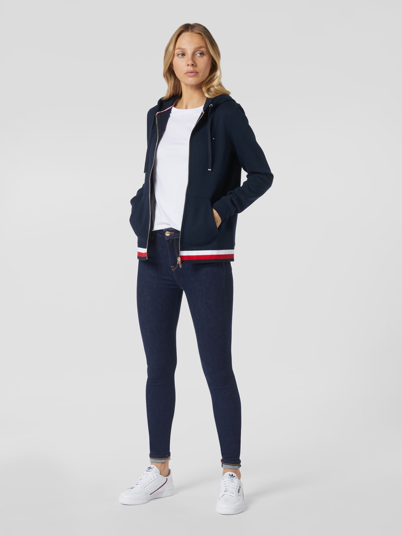 Sweatjacke mit Kapuze in dunkelblau