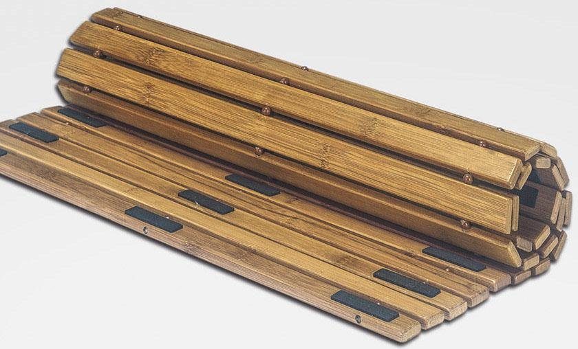 Badematte Level Holzmatte Kleine Wolke, Höhe 8 mm, rutschhemmend beschichtet, fußbodenheizungsgeeignet, Bambus, rechteckig, 100% Bambus
