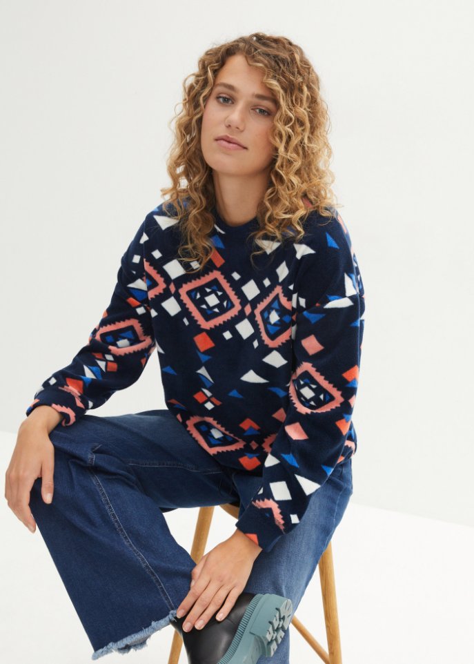 Bedrucktes Teddy-Fleeceshirt