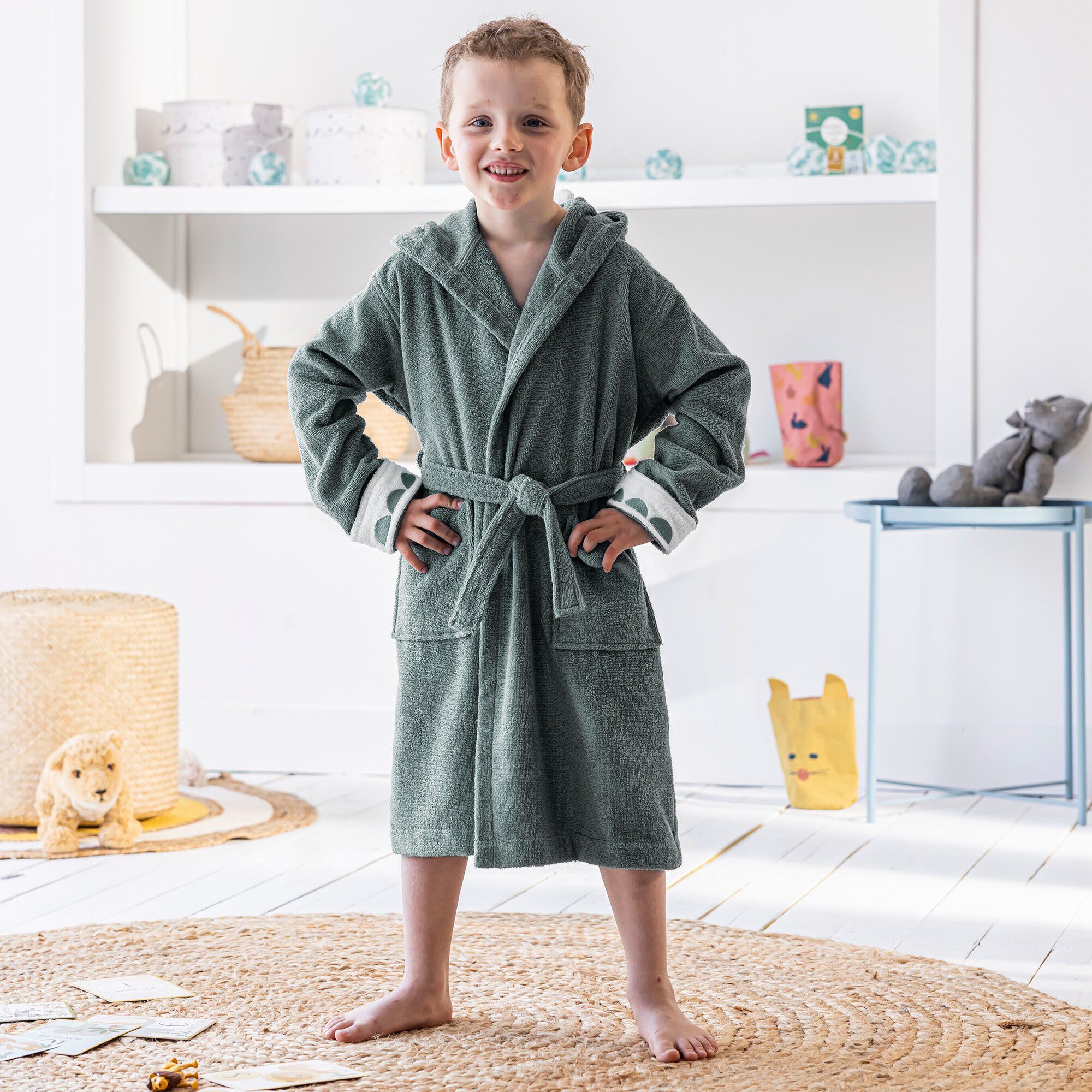Peignoir de bain enfant hippopotame éponge coton