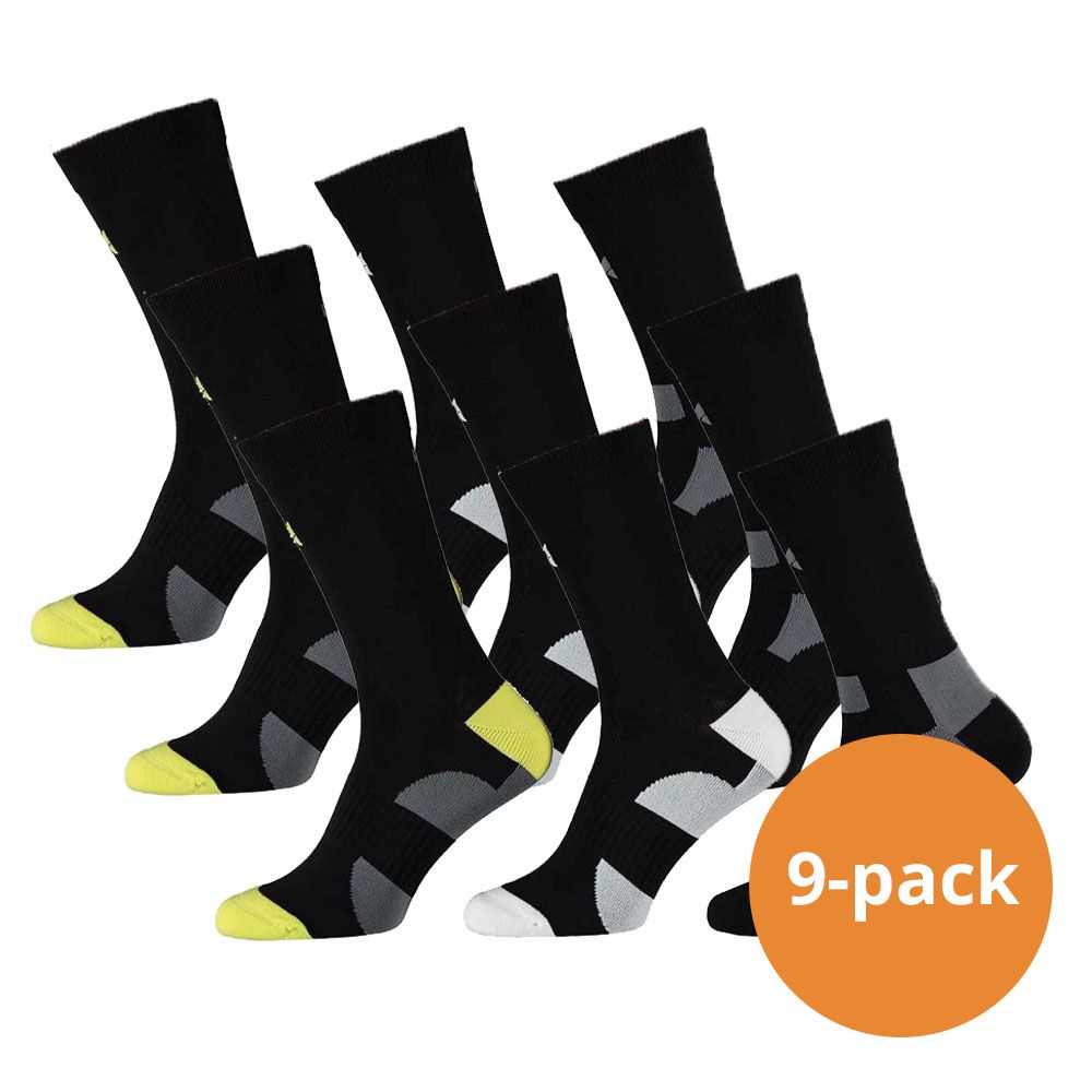 Xtreme 9 Paar Multi Black Crew Radsocken
