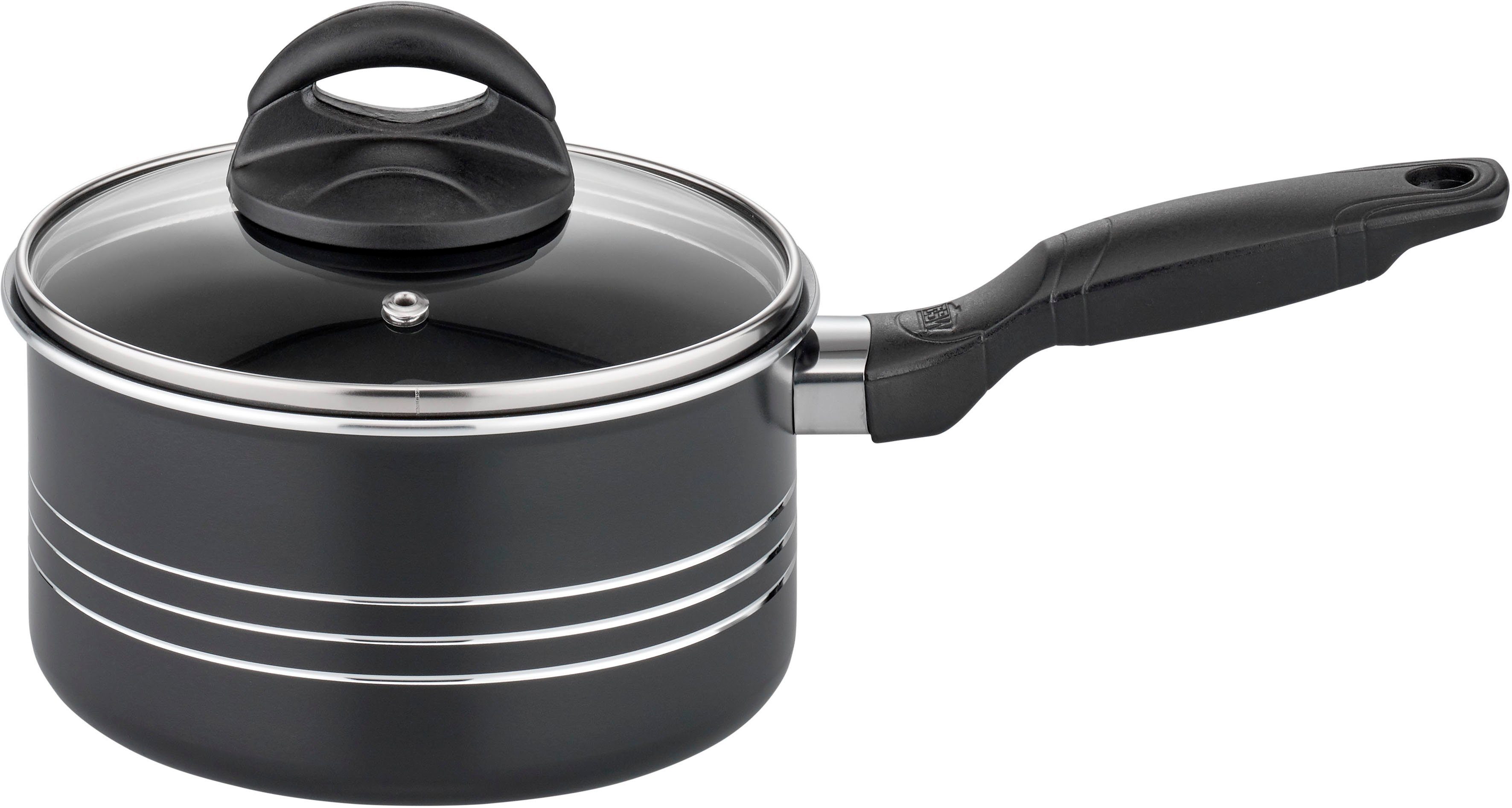 GSW Topf-Set Milano Nero, Aluminium (Set, 15-tlg), Induktion, inkl. 5-teiliges Küchenhelfer-Set
