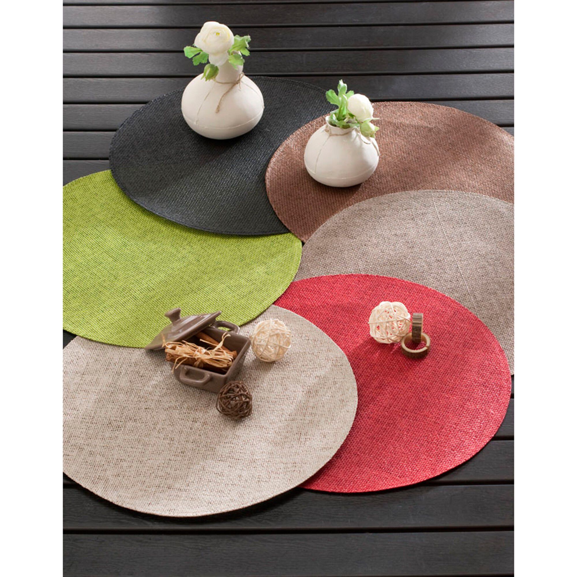 Set de table rond bambou