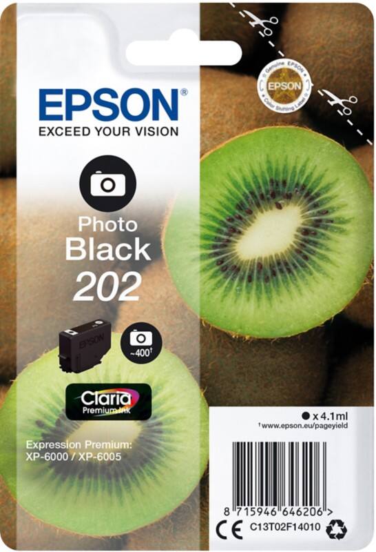Epson T02F1 Original Tintenpatrone C13T02F14010 Fotoschwarz