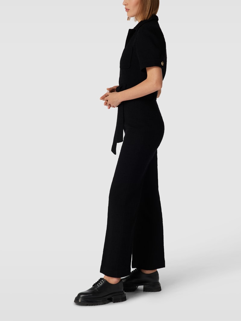 Jumpsuit mit Umlegekragen Modell 'ONE-PIECE SUIT PARIS' in schwarz