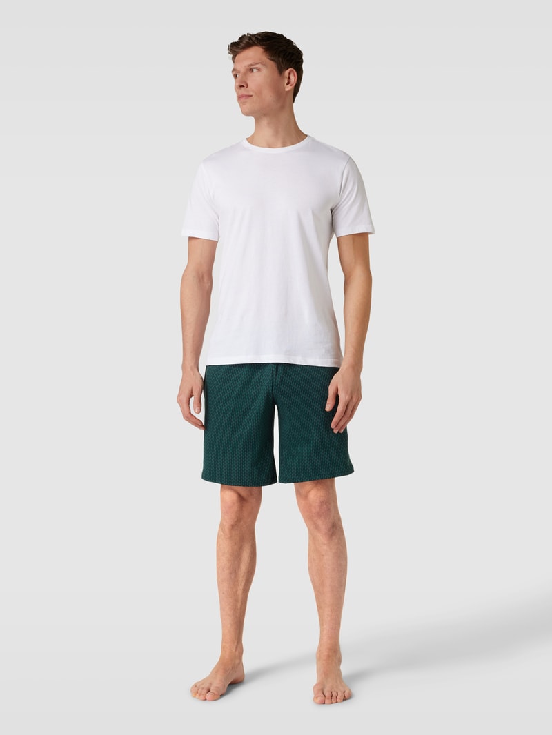 Sweatshorts mit Allover-Muster in dunkelgrün