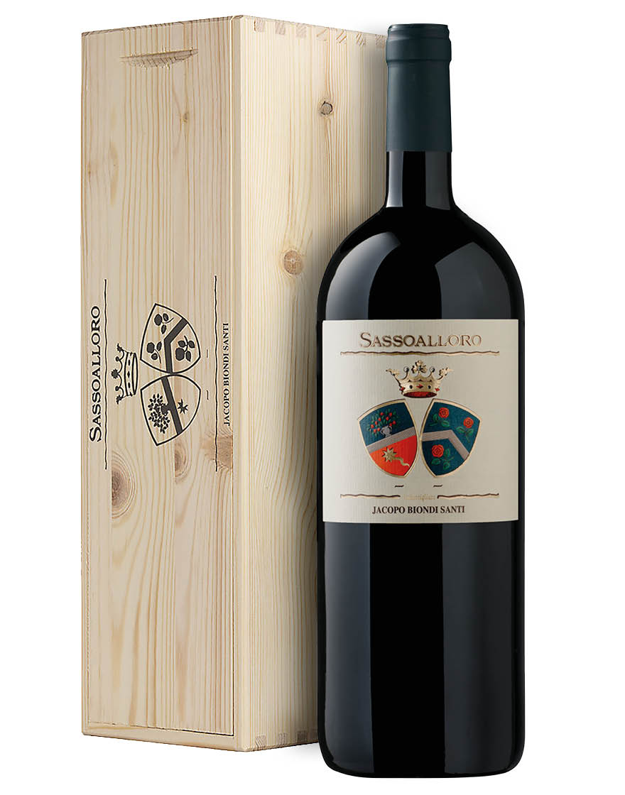 Toscana IGT Sassoalloro 2020 Jacopo Biondi Santi Magnum 1,5 ℓ, Caisse bois