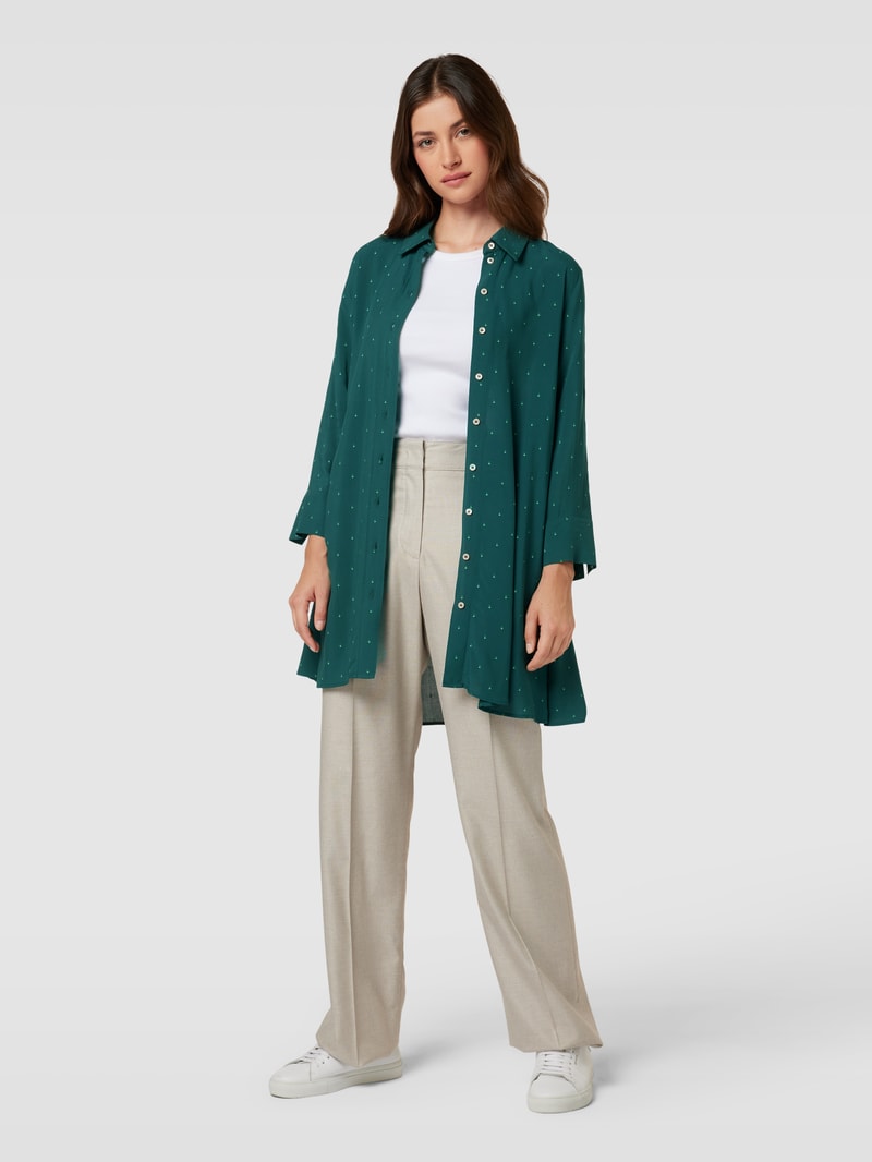 Bluse aus Viskose mit Allover-Muster Modell 'Fadonna' in dunkelgrün