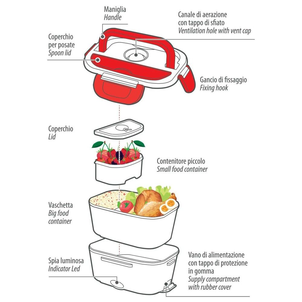 Lampa 12/24 Volt elektrische Lunchbox mit Wärmehalter